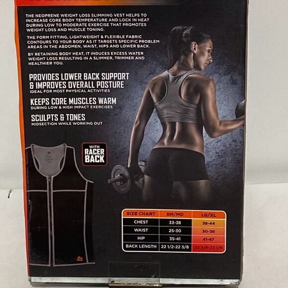 RBX X Heat Women's Black Weight Loss W/ Racerback Workout Vest Size Large/XL NWT - Picture 8 of 12